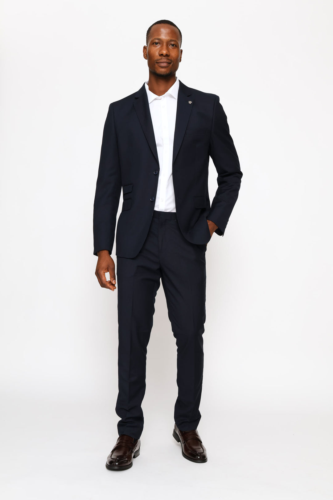 Regular Fit Viscose Blend Suit Jacket - Navy
