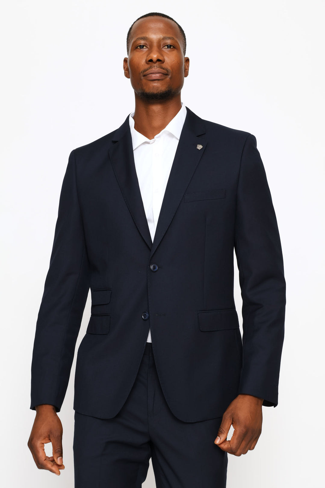 Regular Fit Viscose Blend Suit Jacket - Navy