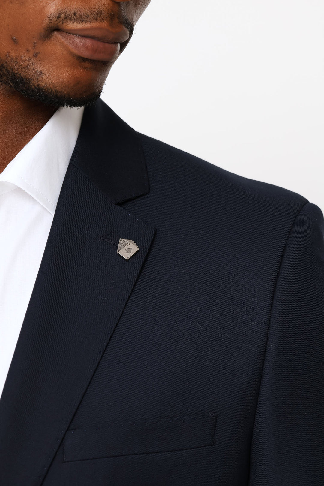 Regular Fit Viscose Blend Suit Jacket - Navy