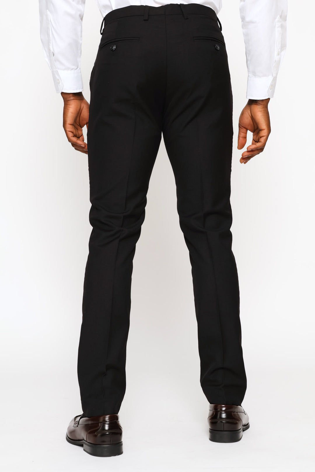 Slim Fit Viscose Blend Suit Trouser - Black