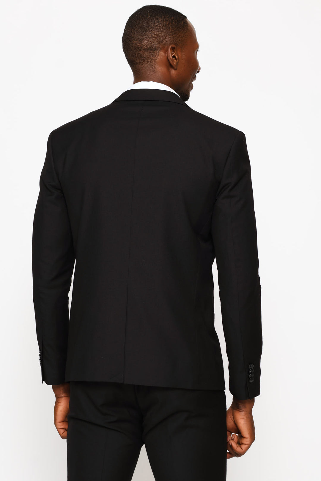 Slim Fit Viscose Blend Suit Jacket - Black