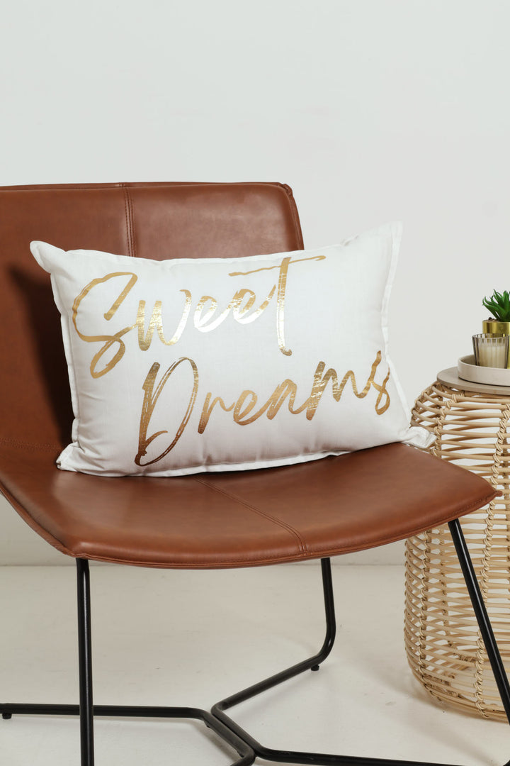 Sweet Dreams Foil Script Cushions - Grey