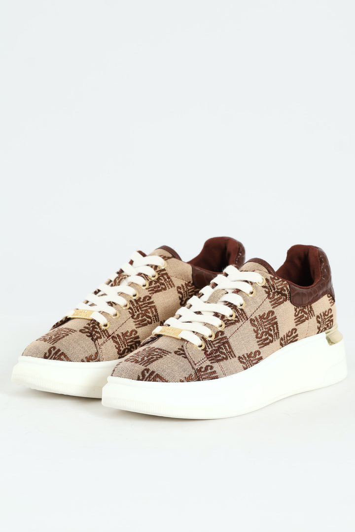 Glider Momgram Sneaker - Brown