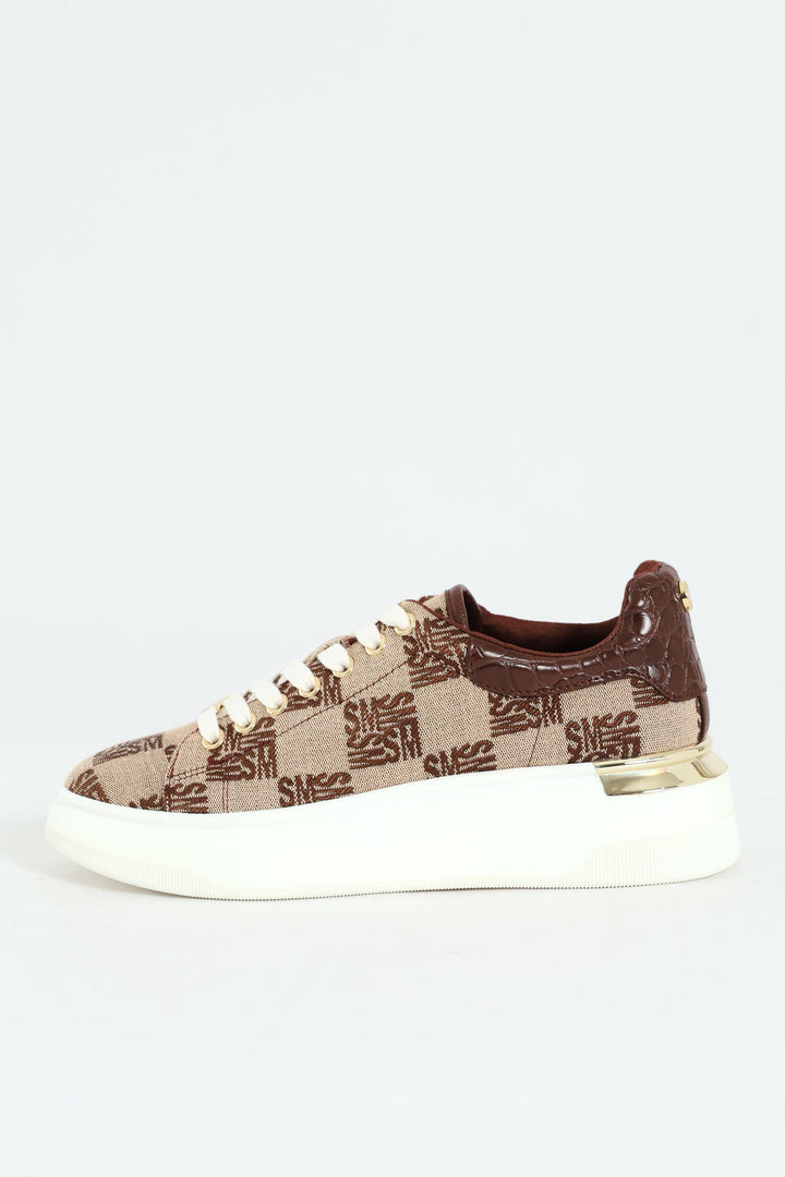 Glider Momgram Sneaker - Brown