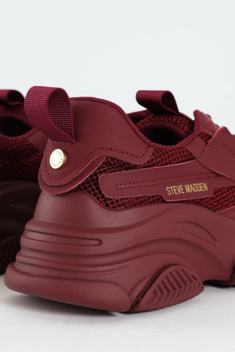 Possession Lace Up Chunky Sportie Sneaker - Wine