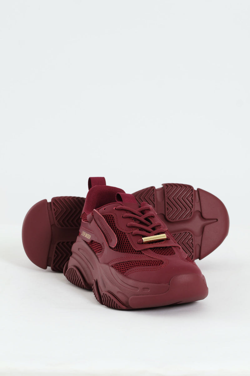 Possession Lace Up Chunky Sportie Sneaker - Wine