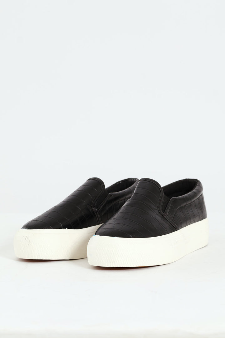 Platform Slip On Street Sneaker - Black