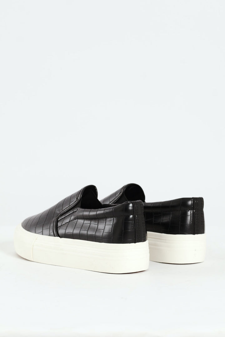 Platform Slip On Street Sneaker - Black