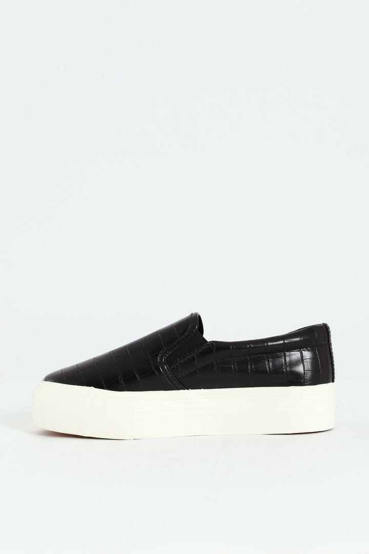 Platform Slip On Street Sneaker - Black