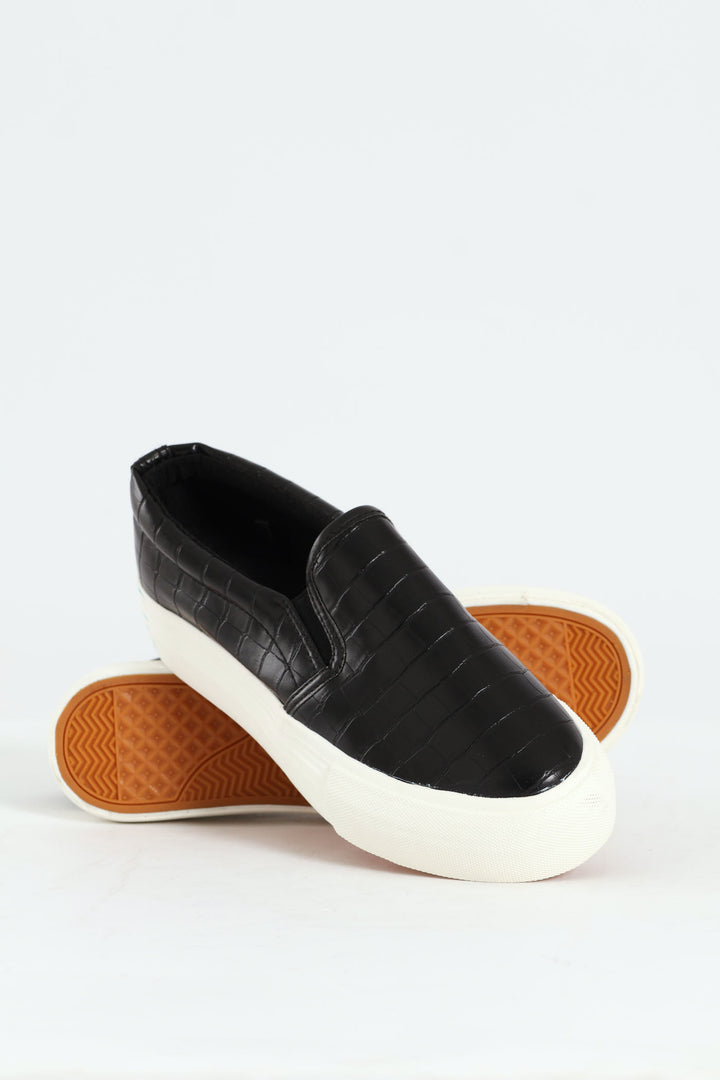 Platform Slip On Street Sneaker - Black