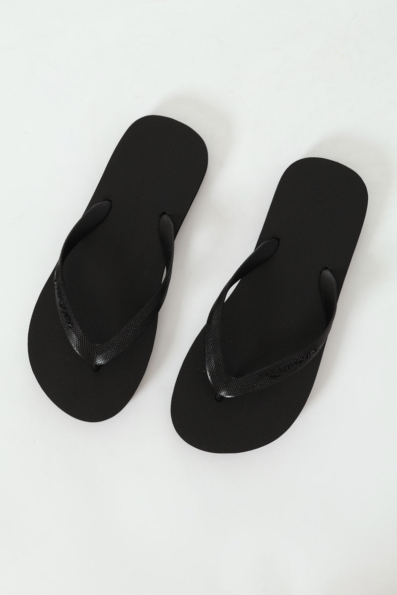Logo Bloom Open Toe Flip Flop - Black