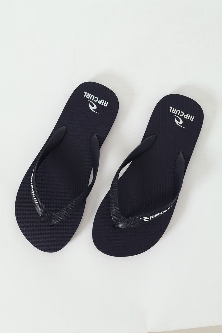 Logo Bloom Open Toe Flip Flop - Navy