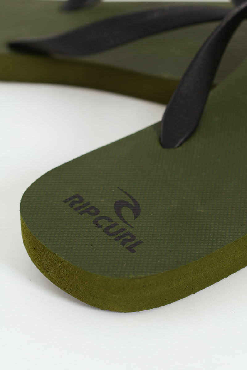 Logo Bloom Open Toe Flip Flop - Olive