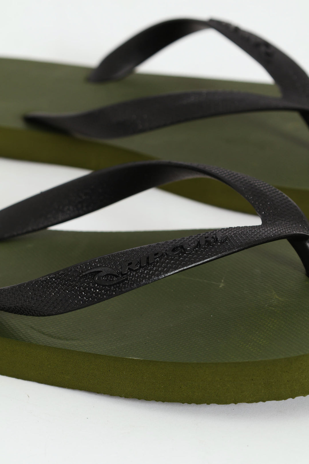 Logo Bloom Open Toe Flip Flop - Olive