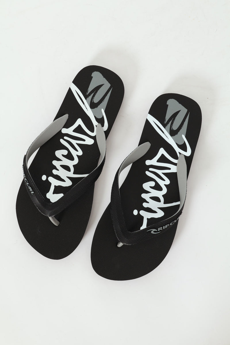 Archive Script Bloom Open Toe Flip Flop - Black