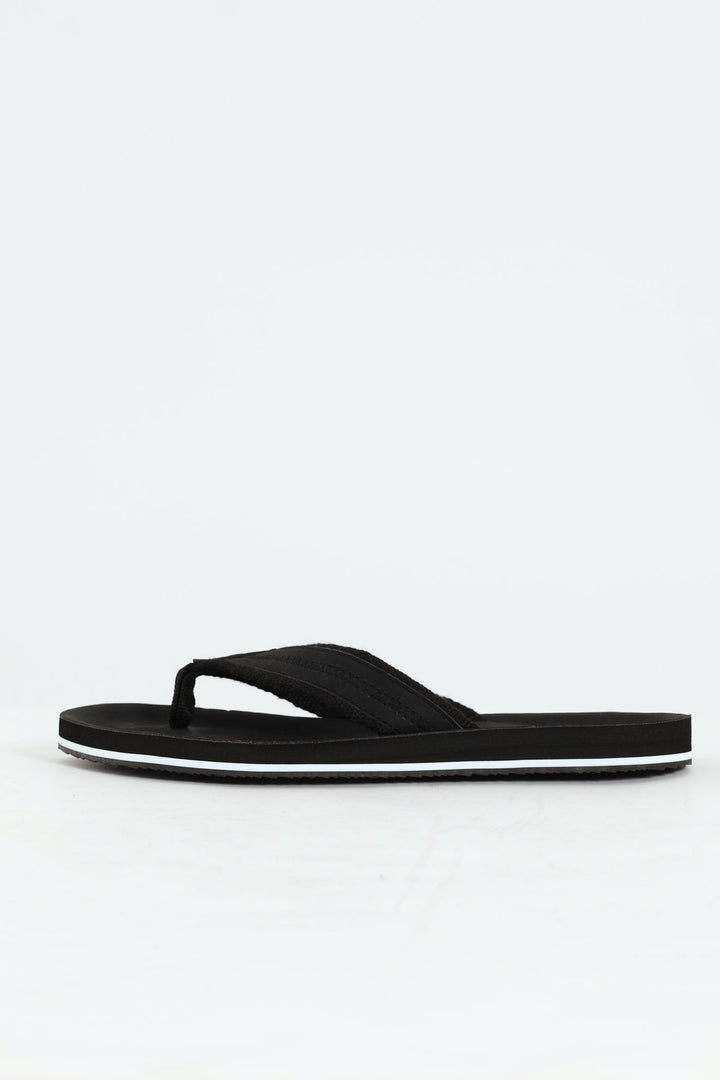 Pu Upper Wide Vamp Sandal - Black