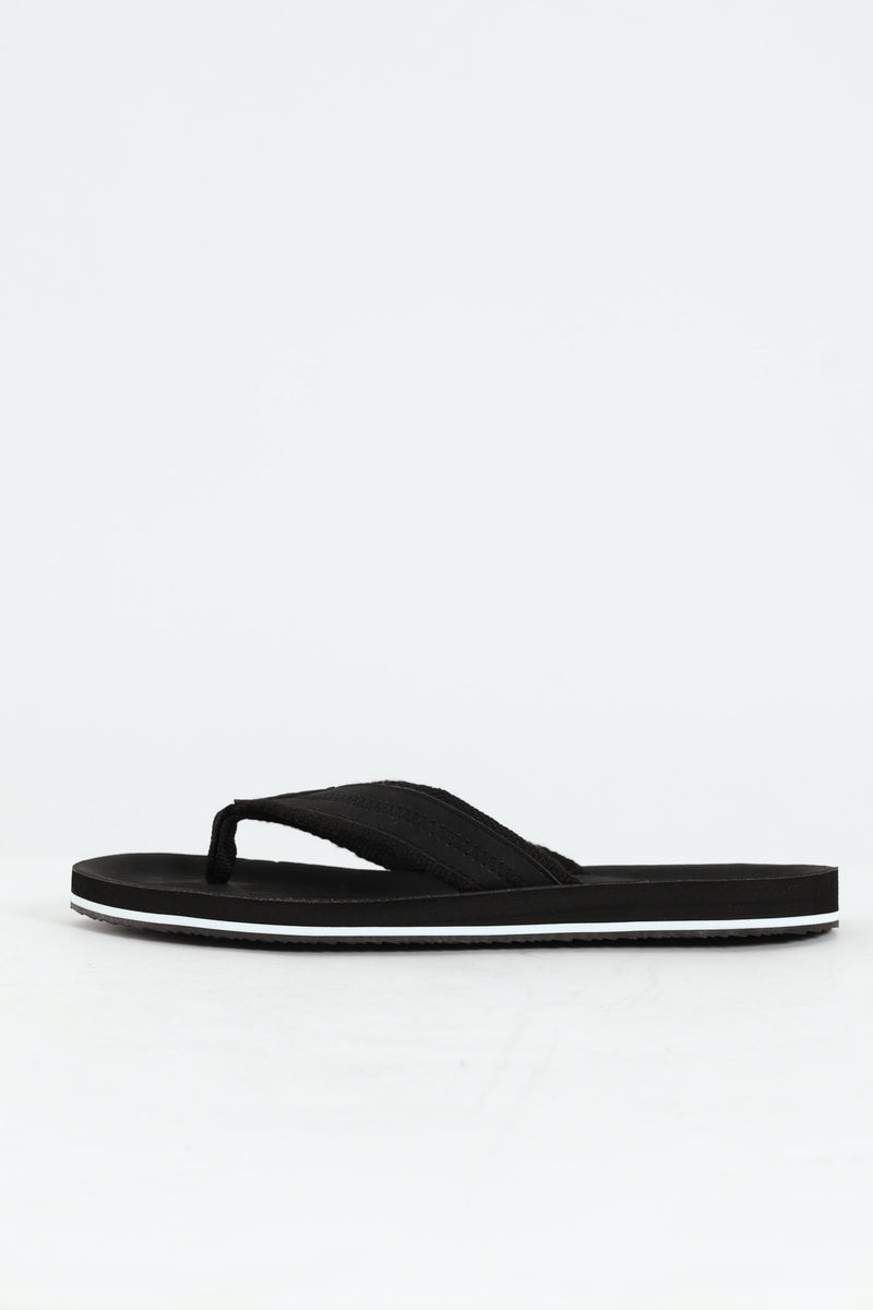 Pu Upper Wide Vamp Sandal - Black