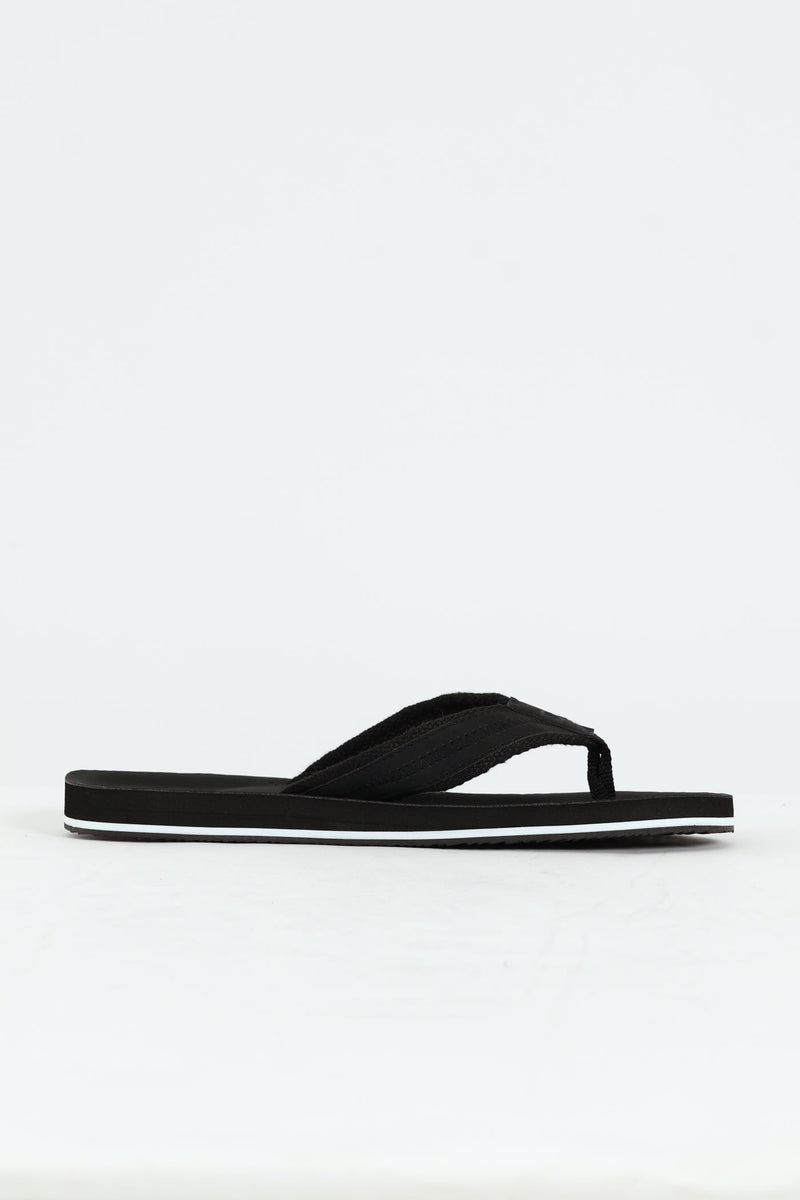 Pu Upper Wide Vamp Sandal - Black