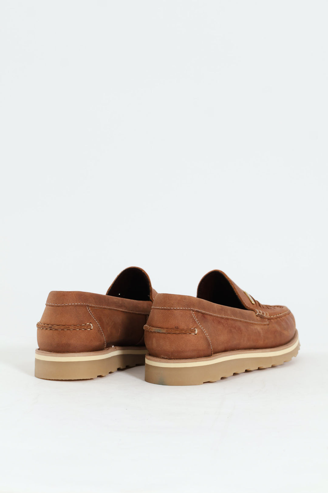 Woven Leather Slip-On Loafer - Tan