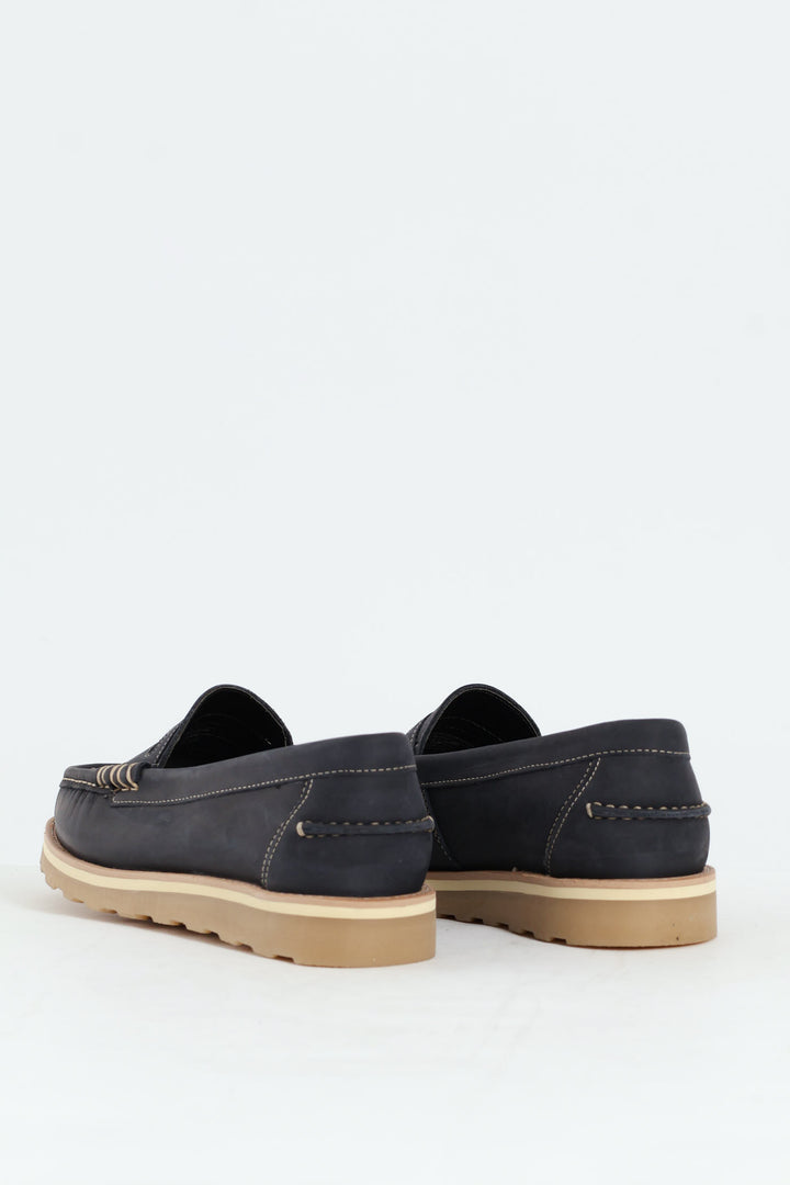 Slip On Penny Moccasin Loafer - Navy