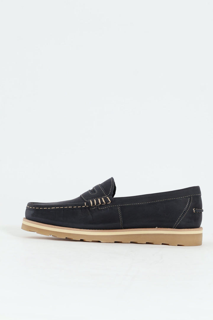 Slip On Penny Moccasin Loafer - Navy