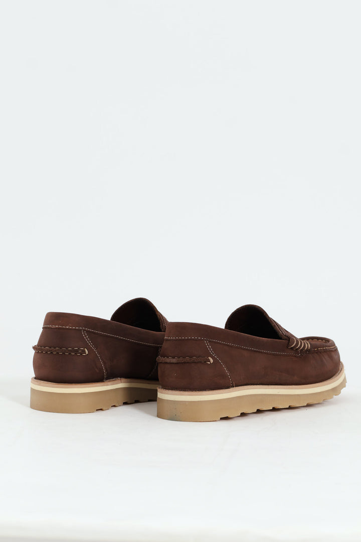 Slip On Penny Moccasin Loafer - Brown