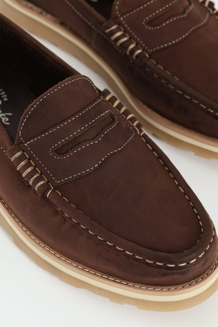 Slip On Penny Moccasin Loafer - Brown