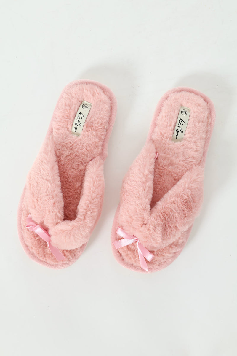 Plush Thong Slipper - Blush