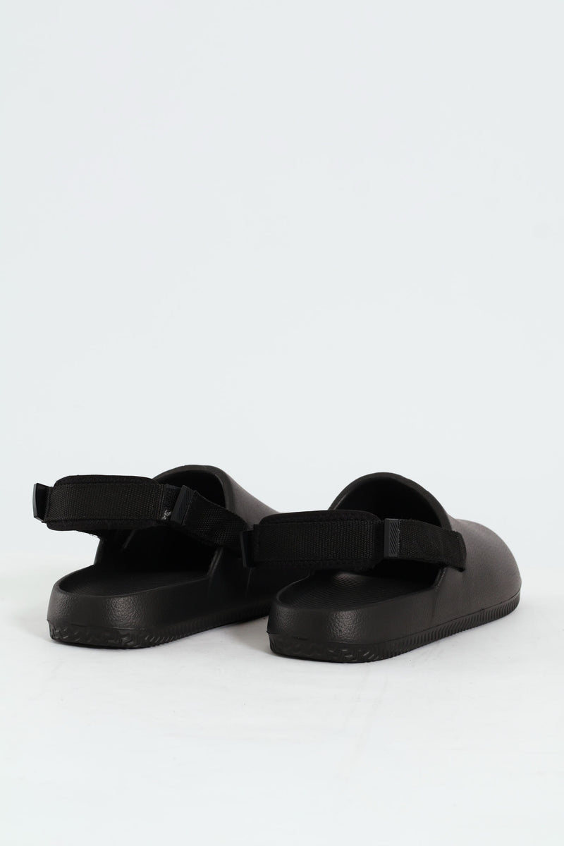 Closed Toe Moulded Clog With Backstrap - Black