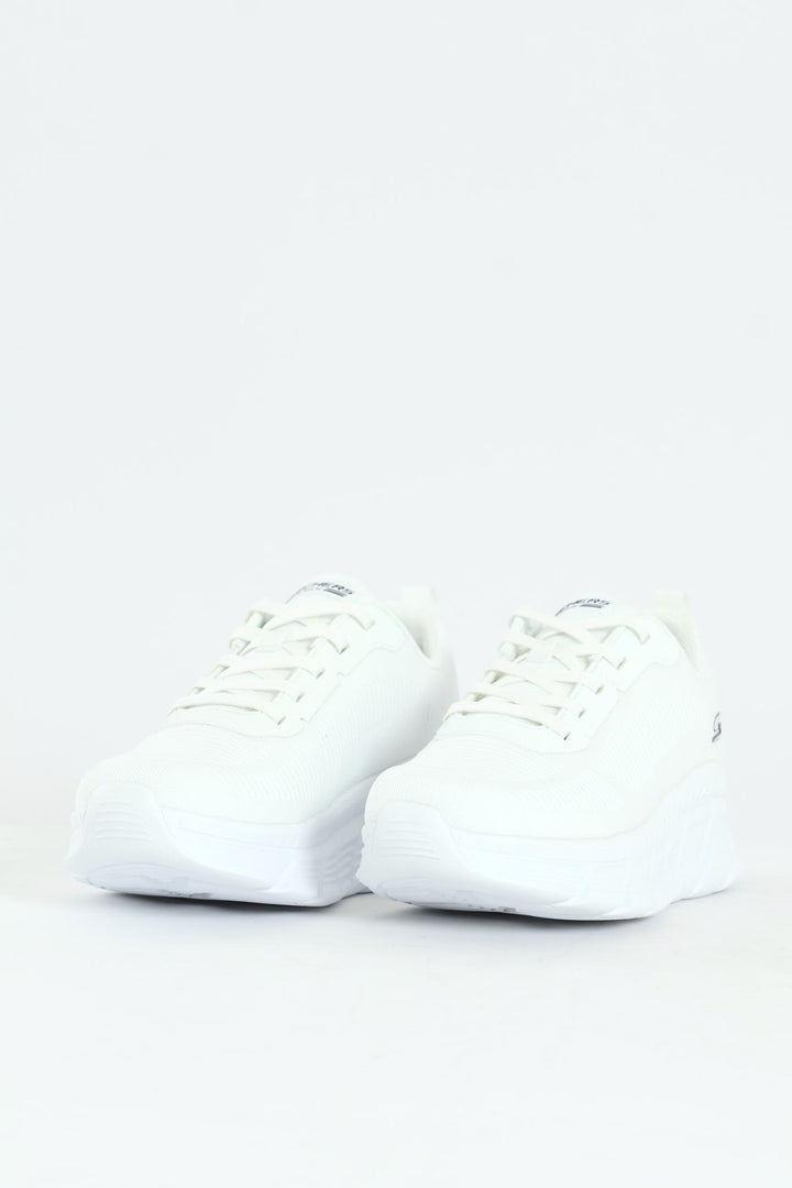 Bobs B Flex Hi Knit Lace Up Sneaker - White