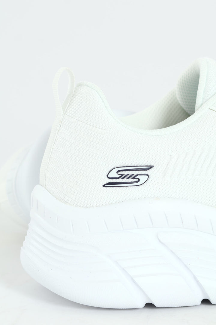 Bobs B Flex Hi Knit Lace Up Sneaker - White