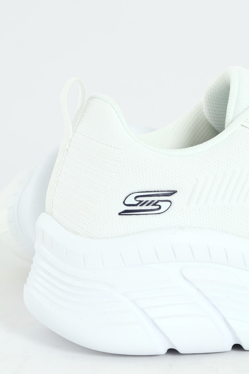 Bobs B Flex Hi Knit Lace Up Sneaker - White