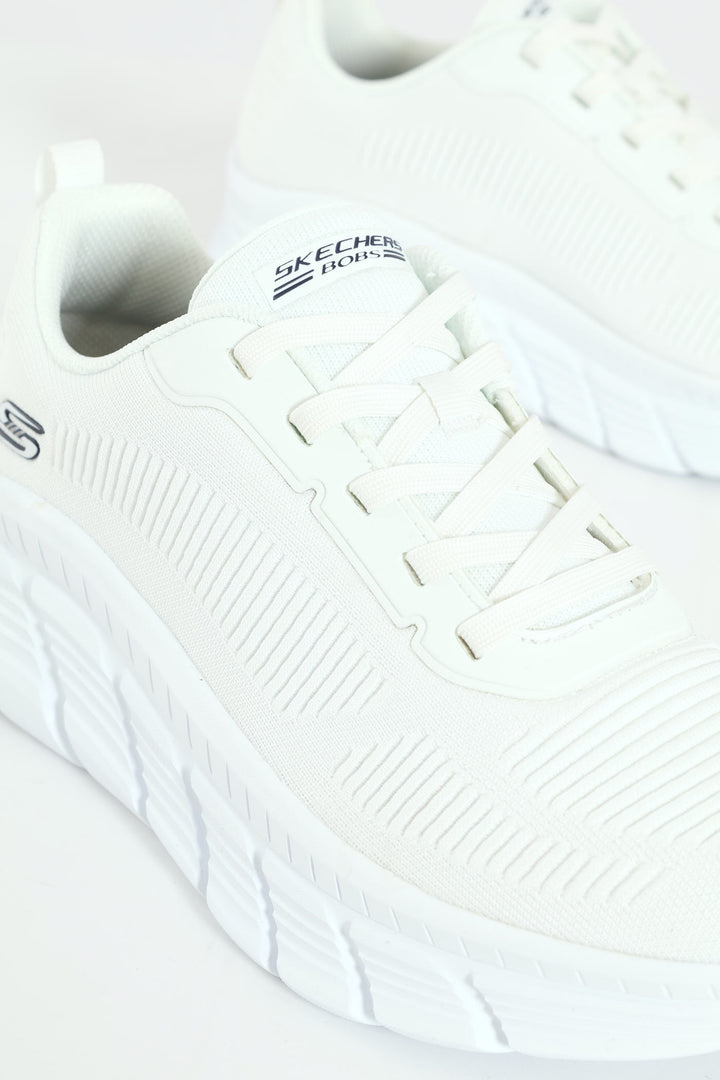 Bobs B Flex Hi Knit Lace Up Sneaker - White