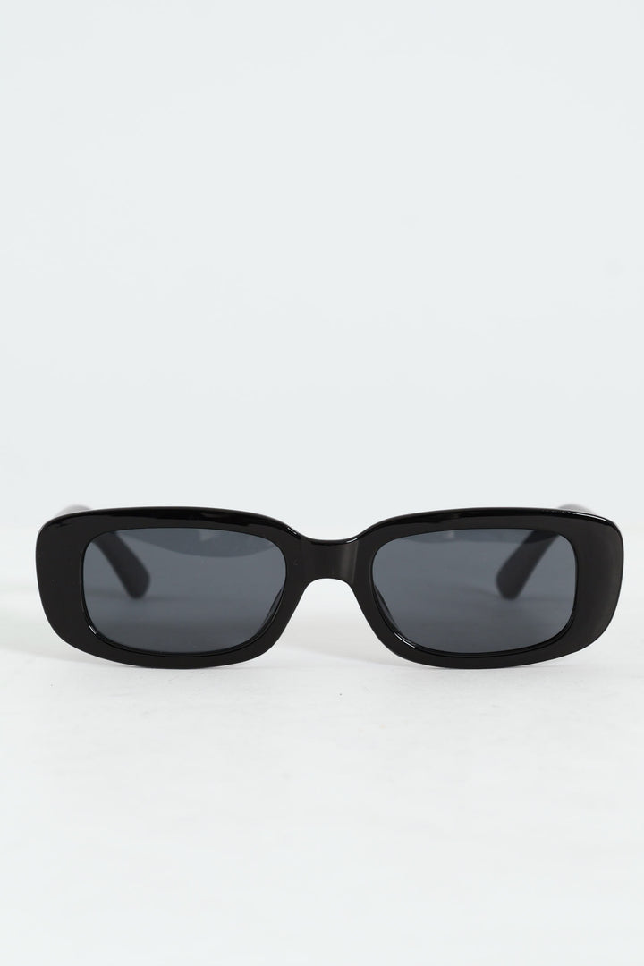 Girls Shiny Rectangle Sunnies - Black