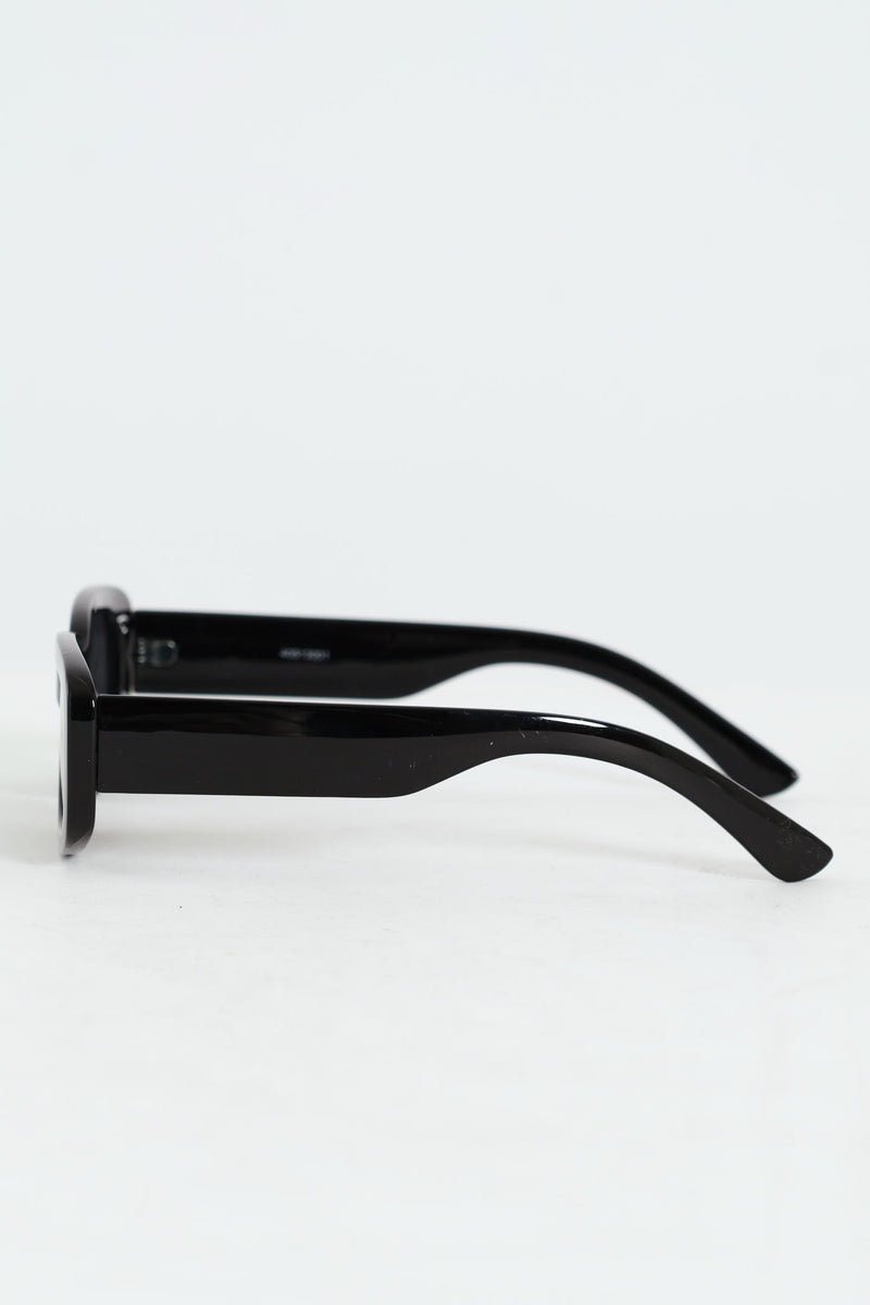 Girls Shiny Rectangle Sunnies - Black