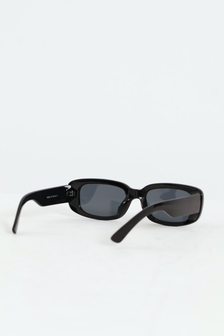 Girls Shiny Rectangle Sunnies - Black