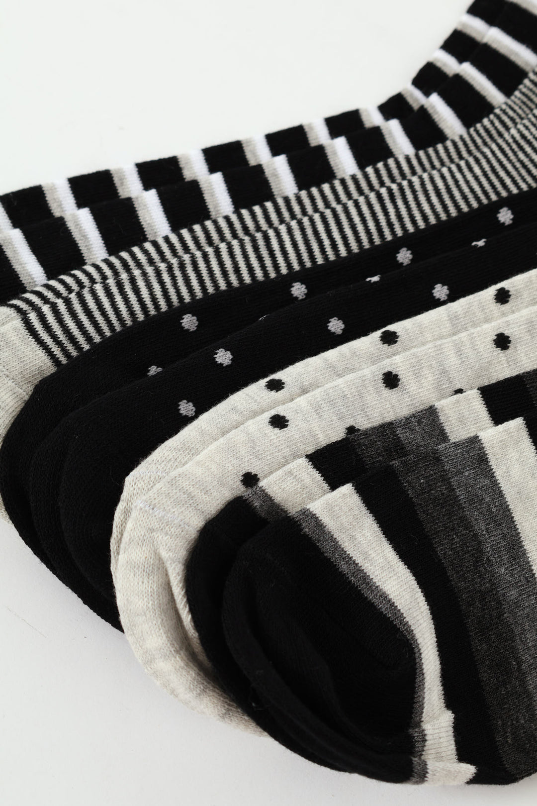 5 Pack Anklet Socks - Black/Grey