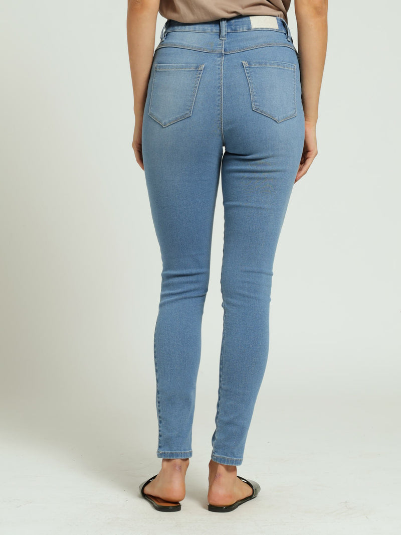 High Waist Skinny Denim Jean - Light Wash