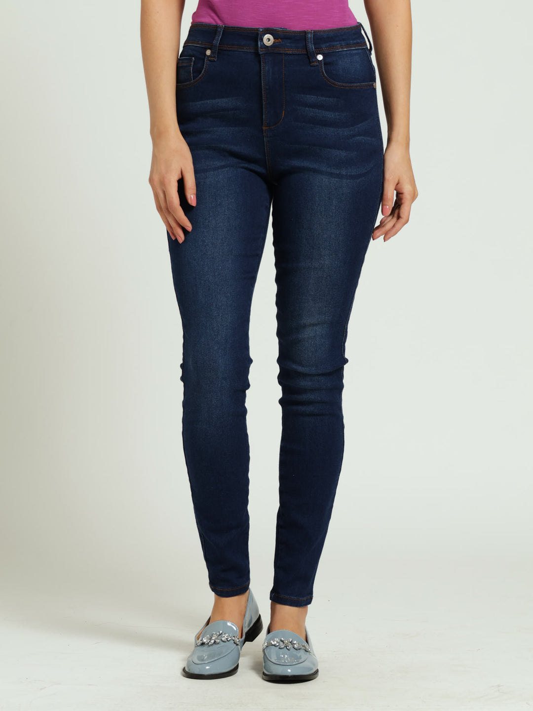 Ladies Push-Up Skinny Denim Jean Dark Wash Ink – Edgars