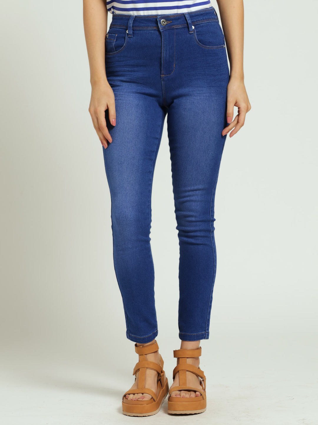 Ladies Push-Up Skinny Denim Jean Periwinkle – Edgars