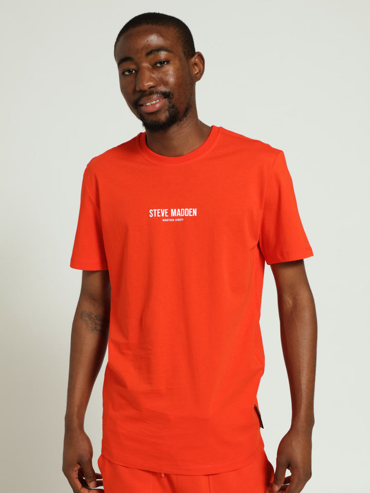 Jace Crew Neck Logo Tee - Tangerine