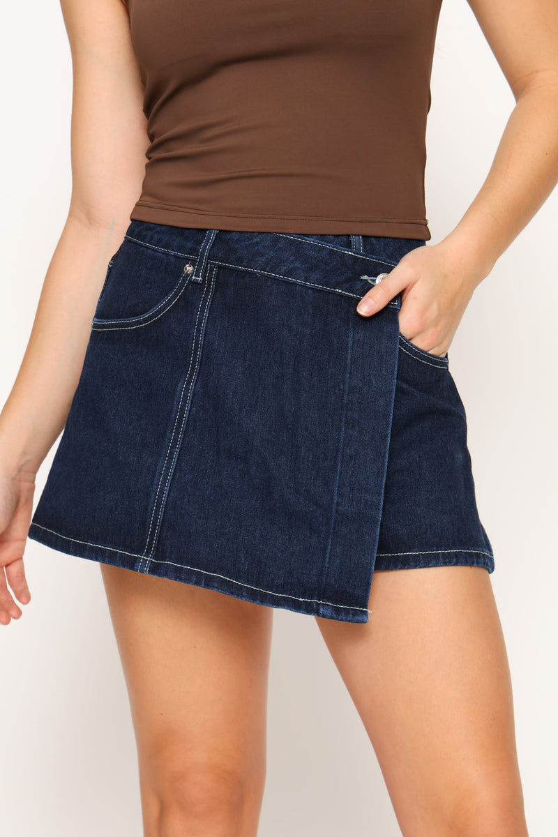 Denim Skort - Ink