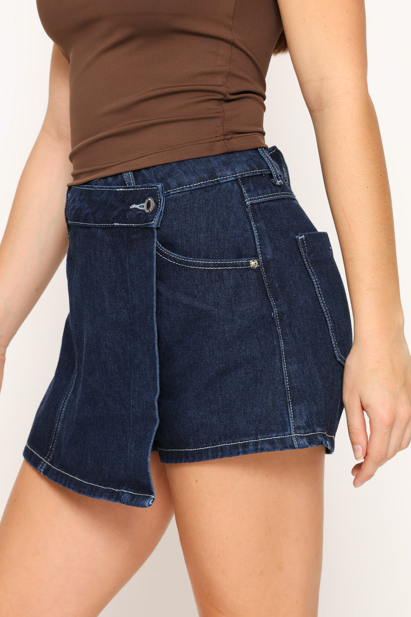 Denim Skort - Ink