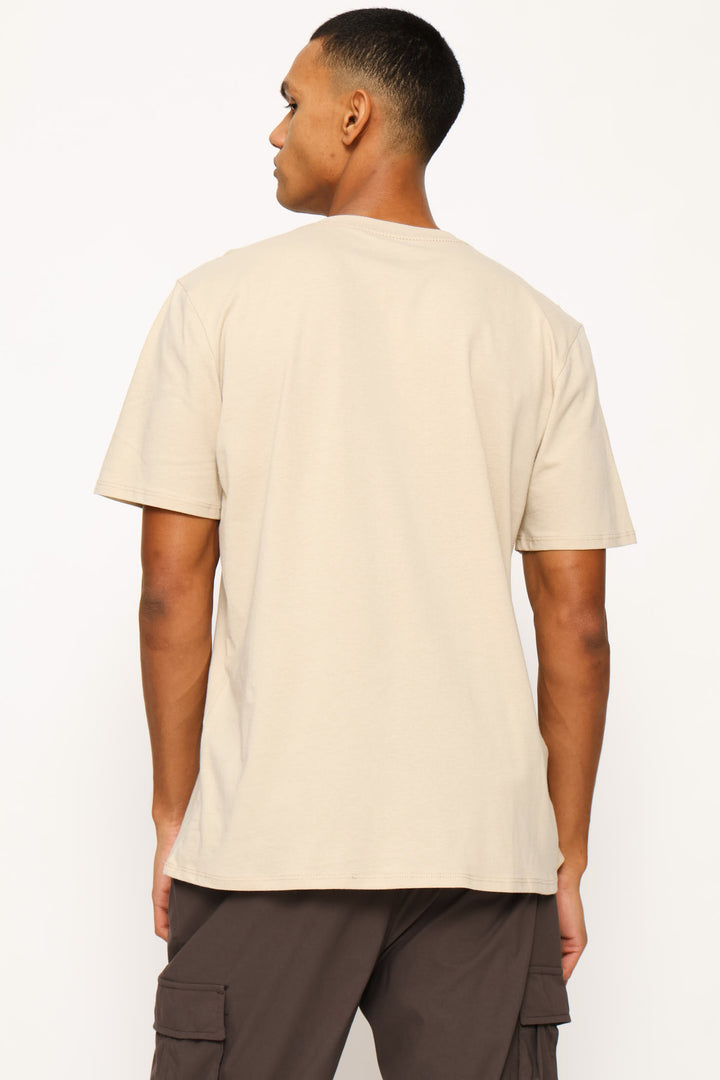 Car Race Print Tee - Light Stone