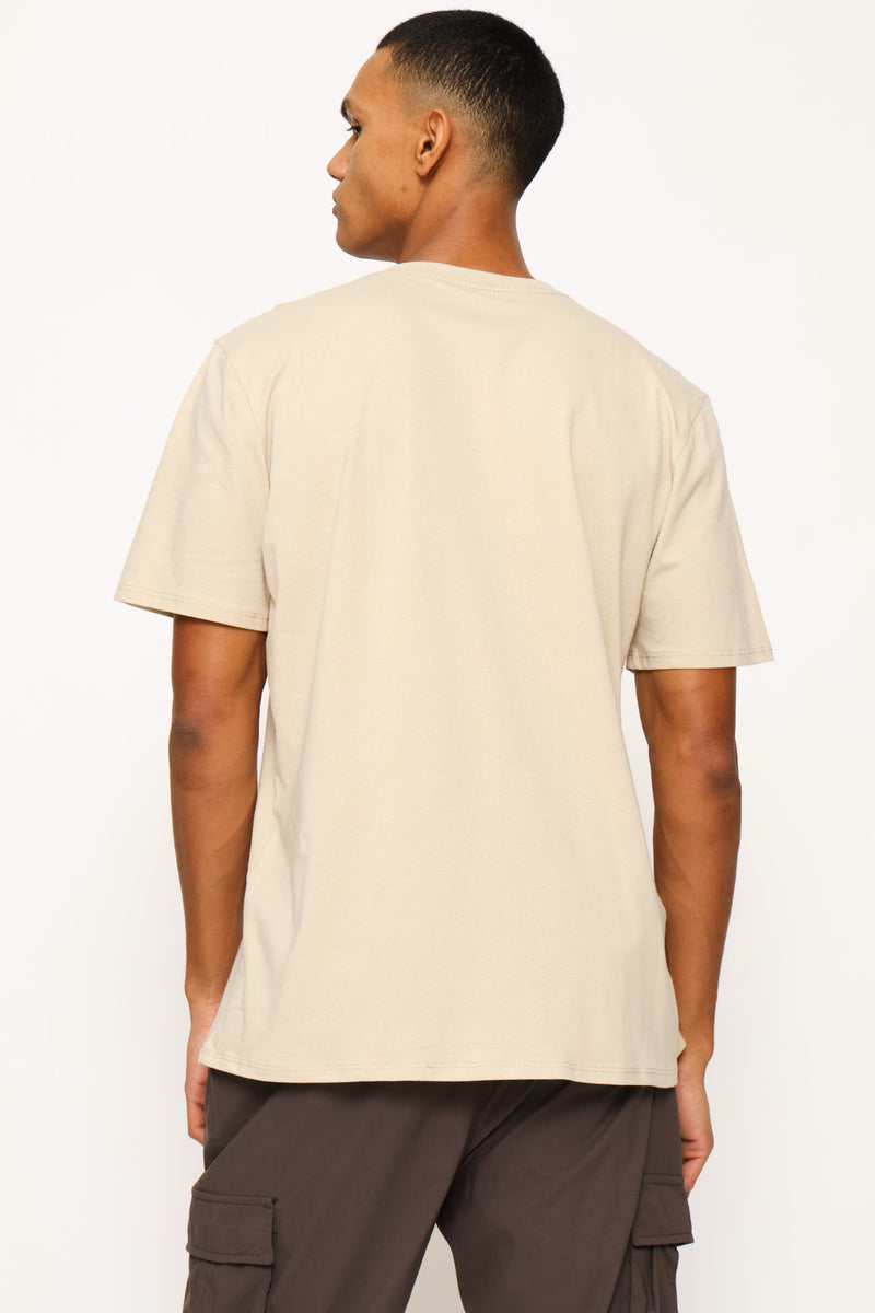 Car Race Print Tee - Light Stone