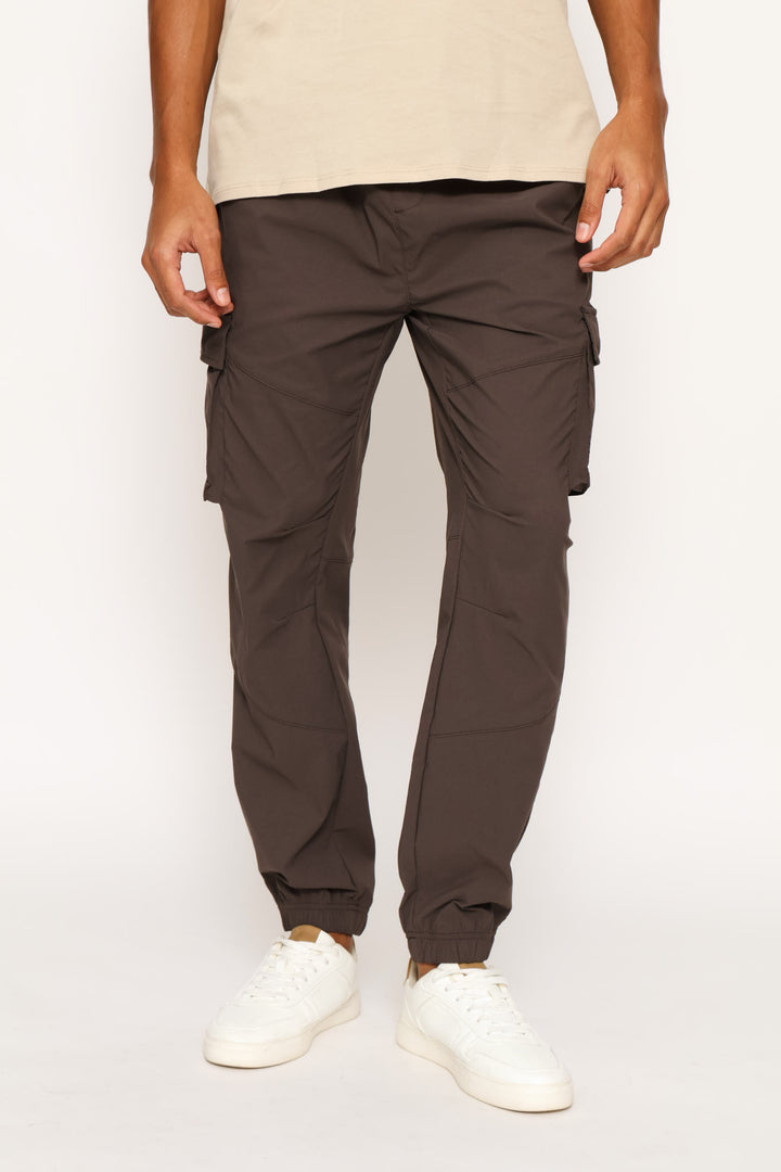 Basic Nylon Cargo Jogger - Khaki