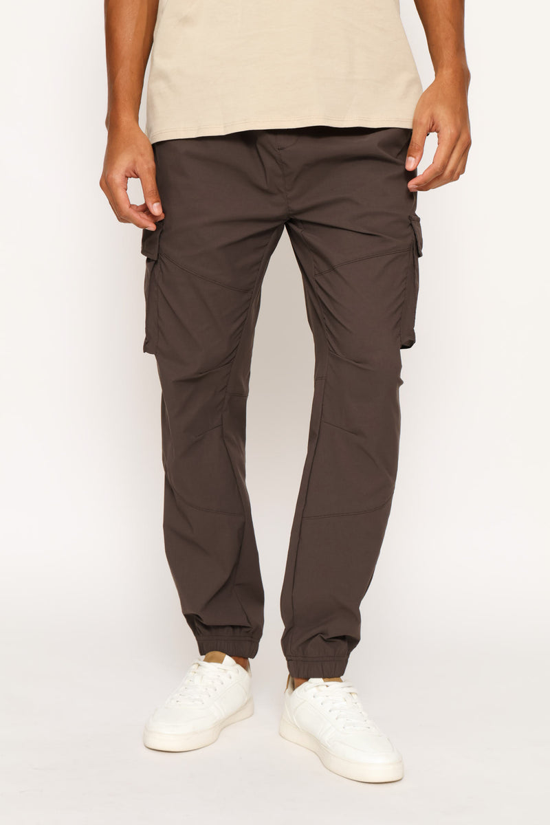 Basic Nylon Cargo Jogger - Khaki