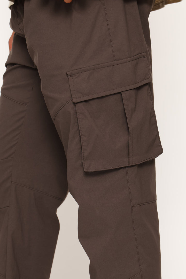 Basic Nylon Cargo Jogger - Khaki