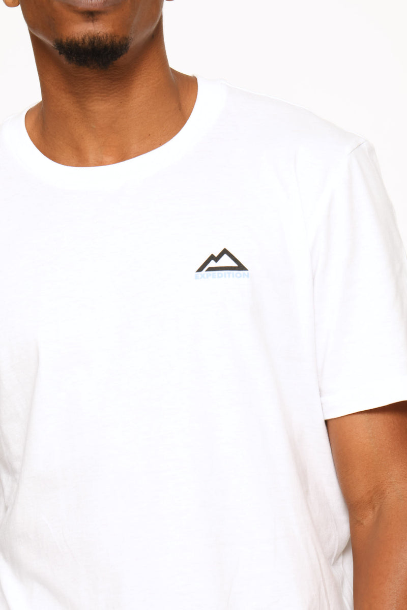Stone Alps Front & Back Tee - White