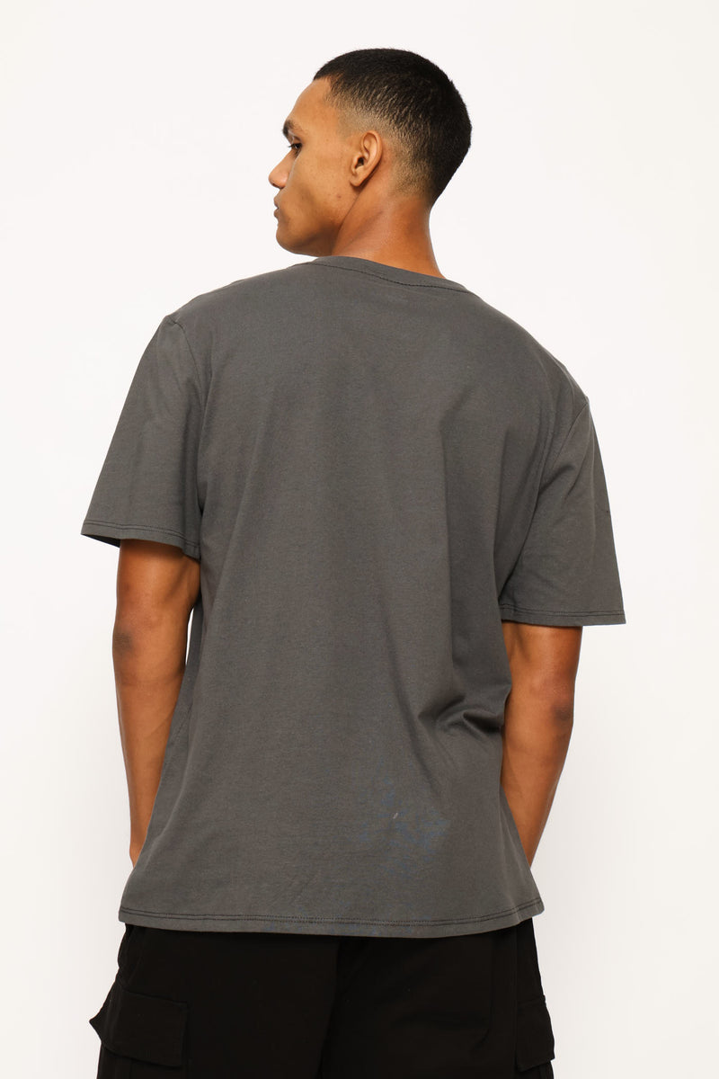 Number Sports Print Tee - Dark Grey